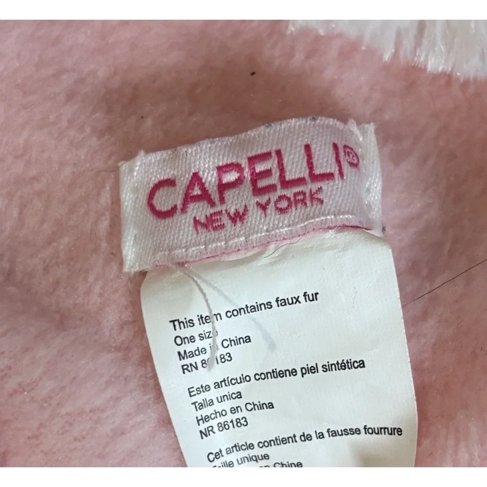 Capelli New York Unicorn‎ Hat Scarf Mittens Set Faux Fur Pink Girls Furry One Sz